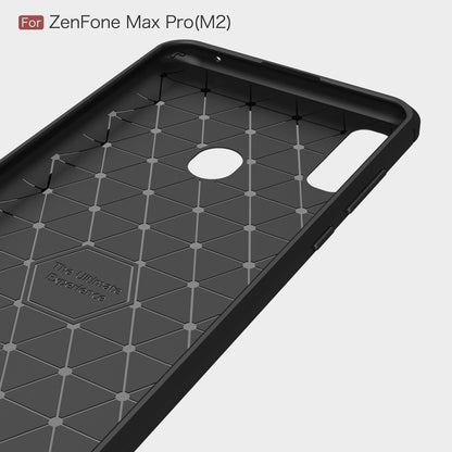 Brushed Texture Carbon Fiber Shockproof TPU Case for ASUS Zenfone Max Pro(M2) (Navy Blue) - ASUS Cases by PMC Jewellery | Online Shopping South Africa | PMC Jewellery | Buy Now Pay Later Mobicred