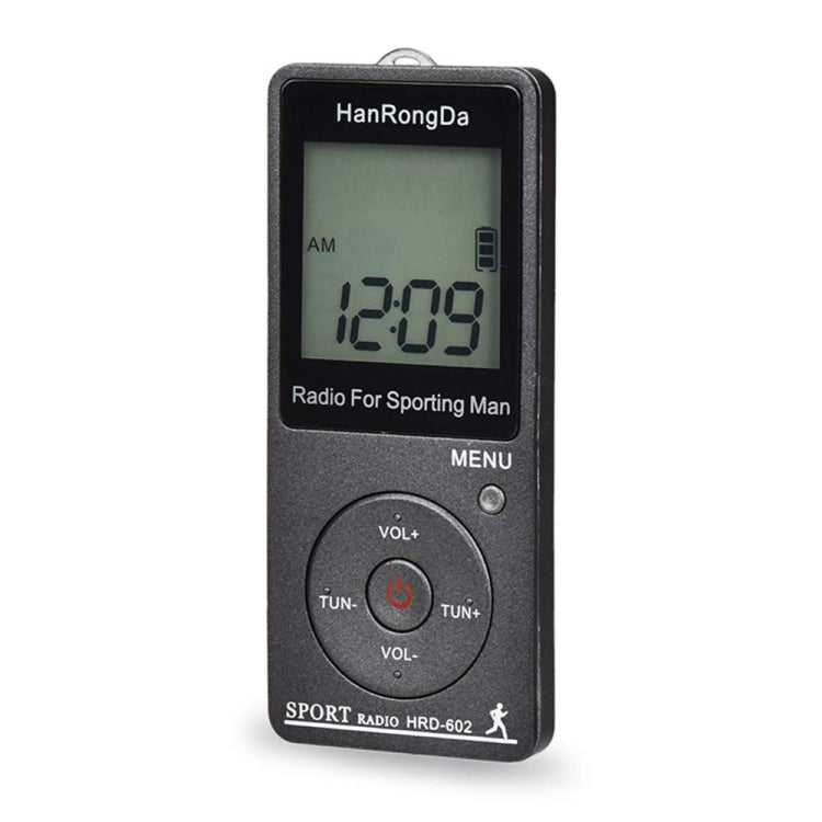 HRD-602 Digital Display FM AM Mini Sports Radio with Step Counting Function (Black) - Radio Player by PMC Jewellery | Online Shopping South Africa | PMC Jewellery | Buy Now Pay Later Mobicred