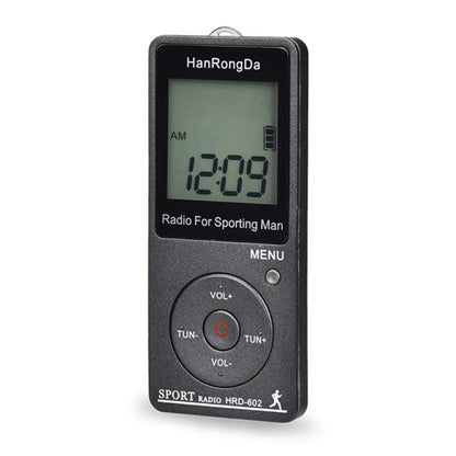 HRD-602 Digital Display FM AM Mini Sports Radio with Step Counting Function (Black) - Radio Player by PMC Jewellery | Online Shopping South Africa | PMC Jewellery | Buy Now Pay Later Mobicred