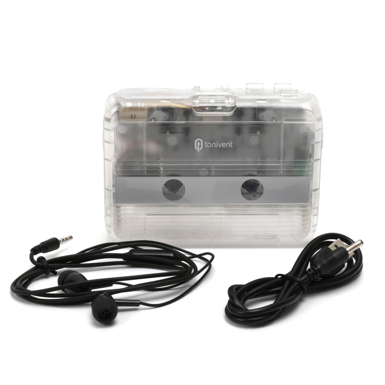 Tonivent TON007T Portable Bluetooth Tape Cassette Player, Support FM / Bluetooth Input and Output(Transparent) - Tape Converter by PMC Jewellery | Online Shopping South Africa | PMC Jewellery | Buy Now Pay Later Mobicred