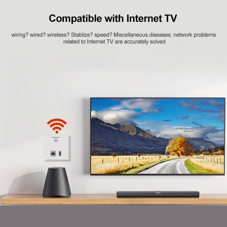 COMFAST CF-E536N 300Mbps Indoor Wall WiFi AP RJ45 & USB Client Wall AP - Wireless Routers by COMFAST | Online Shopping South Africa | PMC Jewellery | Buy Now Pay Later Mobicred