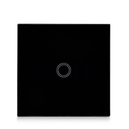 86mm 1 Gang Tempered Glass Panel Wall Switch Smart Home Light Touch Switch with RF433 Remote Controller, AC 110V-240V(Black) - Smart Switch by PMC Jewellery | Online Shopping South Africa | PMC Jewellery | Buy Now Pay Later Mobicred