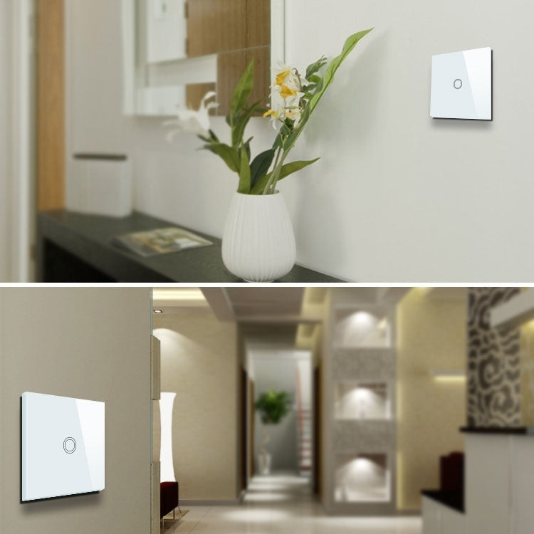 86mm 1 Gang Tempered Glass Panel Wall Switch Smart Home Light Touch Switch with RF433 Remote Controller, AC 110V-240V(Black) - Smart Switch by PMC Jewellery | Online Shopping South Africa | PMC Jewellery | Buy Now Pay Later Mobicred