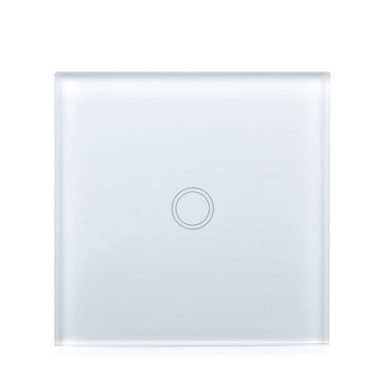 86mm 1 Gang Tempered Glass Panel Wall Switch Smart Home Light Touch Switch with RF433 Remote Controller, AC 110V-240V(White) - Smart Switch by PMC Jewellery | Online Shopping South Africa | PMC Jewellery | Buy Now Pay Later Mobicred