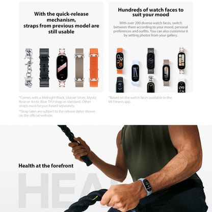 Original Xiaomi Smart Band 9 Global 1.62 inch AMOLED Screen 5ATM Waterproof Smart Watch, Support Blood Oxygen / Heart Rate Monitor (Black) - Wearable Devices by Xiaomi | Online Shopping South Africa | PMC Jewellery | Buy Now Pay Later Mobicred