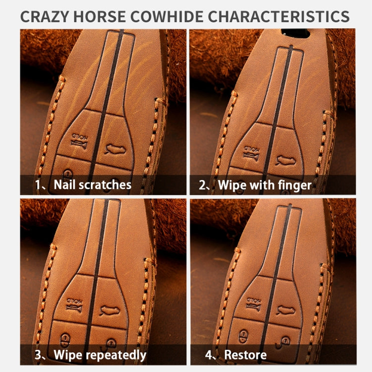 For Ford F-150 4-button C072 Car Key Leather Protective Case (Brown) - free shipping - PMC TechLife - Order now!