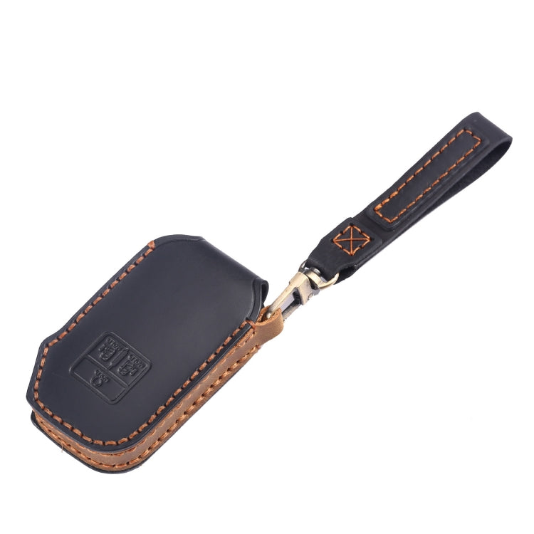For KIA Carnival EX / SX Hallmo Car Cowhide Leather Key Protective Cover Key Case(Brown) - Car Key Cases by Hallmo | Online Shopping South Africa | PMC TechLife | Buy Now Pay Later Mobicred