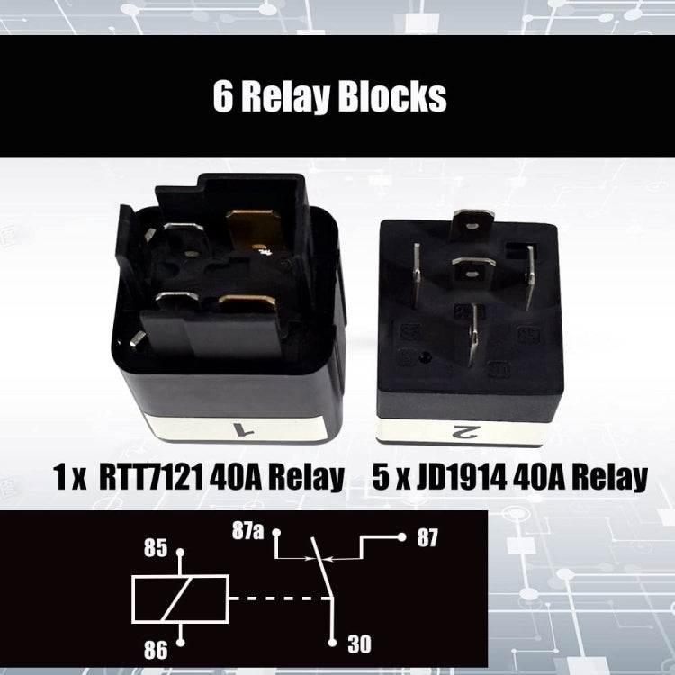 24V 5 Pin Car 6 Slots Waterproof Relay Fuse Box with Cable - Fuse by PMC Jewellery | Online Shopping South Africa | PMC Jewellery