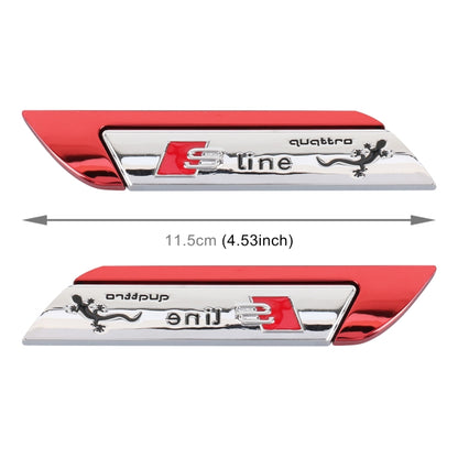 1 Pair Car S Line Personalized Aluminum Alloy Decorative Stickers, Size: 11.5 x 2.5 x 0.5cm (Red) - 3D Metal Sticker by PMC Jewellery | Online Shopping South Africa | PMC Jewellery | Buy Now Pay Later Mobicred