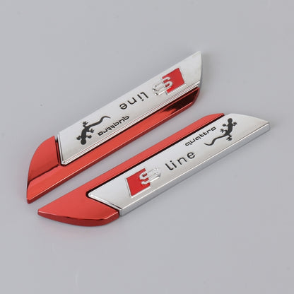 1 Pair Car S Line Personalized Aluminum Alloy Decorative Stickers, Size: 11.5 x 2.5 x 0.5cm (Red) - 3D Metal Sticker by PMC Jewellery | Online Shopping South Africa | PMC Jewellery | Buy Now Pay Later Mobicred