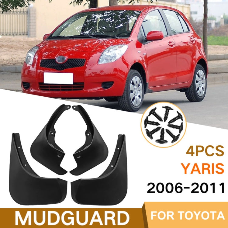 For Toyota Yaris 2006-2011 4pcs/Set Car Auto Soft Plastic Splash Flaps Fender Guard - Mudguards by PMC Jewellery | Online Shopping South Africa | PMC Jewellery