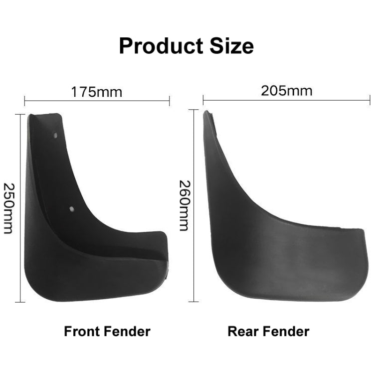 For Volkswagen Touran 2004-2015 4pcs/Set Car Auto Soft Plastic Splash Flaps Fender Guard - Mudguards by PMC Jewellery | Online Shopping South Africa | PMC Jewellery