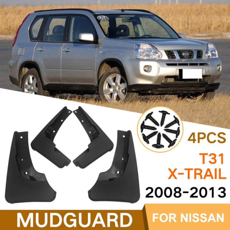 For Nissan X-Trail T31 2008-2013 4pcs/Set Car Auto Soft Plastic Splash Flaps Fender Guard - Mudguards by PMC Jewellery | Online Shopping South Africa | PMC Jewellery | Buy Now Pay Later Mobicred