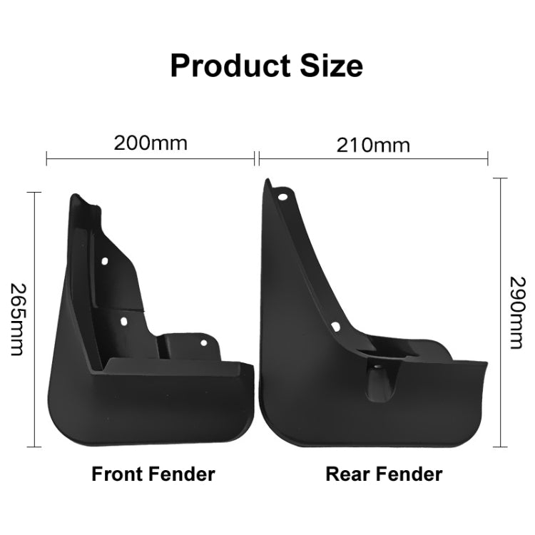 For Changan UNI-K 2021-2022 4pcs/Set Car Auto Soft Plastic Splash Flaps Fender Guard - Mudguards by PMC TechLife | Online Shopping South Africa | PMC TechLife | Buy Now Pay Later Mobicred