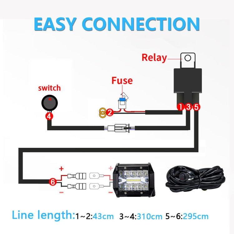 D0034 Off-road Vehicle 300W Round Waterproof Switch Light Wiring Harness - Wires by PMC Jewellery | Online Shopping South Africa | PMC Jewellery | Buy Now Pay Later Mobicred