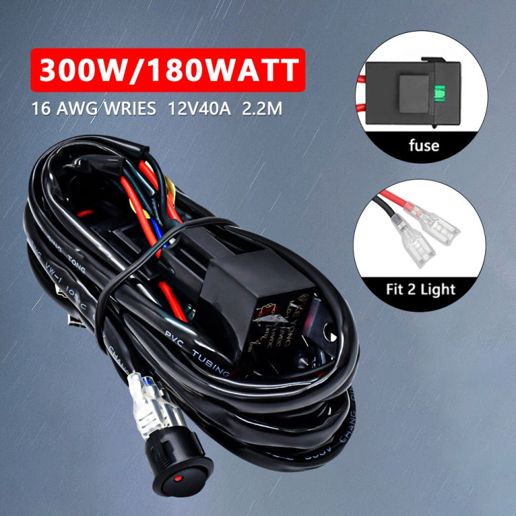 D0005 Off-road Vehicle 300W 2 in 1 Round Waterproof Switch Light Wiring Harness - Wires by PMC Jewellery | Online Shopping South Africa | PMC Jewellery | Buy Now Pay Later Mobicred