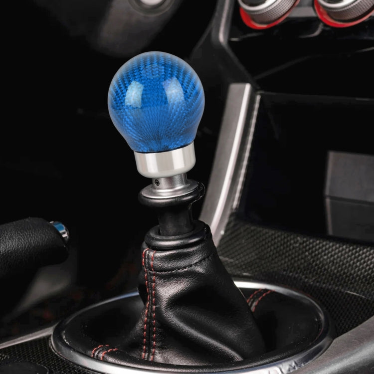 Car Carbon Fiber Pattern Gear Shift Knob Round Modified Gear Shift Head (Blue) - Shift Knob by PMC Jewellery | Online Shopping South Africa | PMC Jewellery | Buy Now Pay Later Mobicred