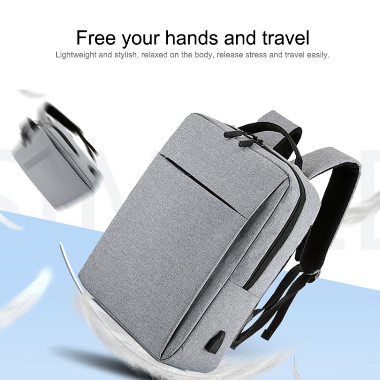 POFOKO Large-capacity Waterproof Oxford Cloth Business Casual Backpack with External USB Charging Design for 15.6 inch Laptops (Grey) - Other by POFOKO | Online Shopping South Africa | PMC Jewellery | Buy Now Pay Later Mobicred