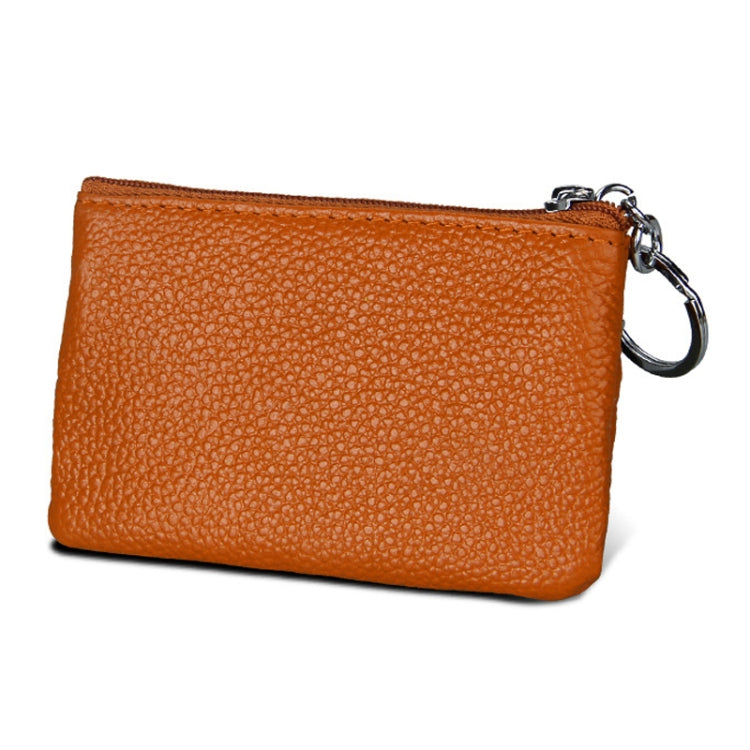 Cowhide Leather Zipper Solid Color Horizontal Card Holder Wallet RFID Blocking Coin Purse Card Bag Protect Case, Size: 11.4*7.4cm(Brown) - Antimagnetic RFID Package by PMC Jewellery | Online Shopping South Africa | PMC Jewellery | Buy Now Pay Later Mobicred