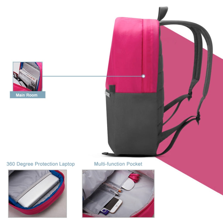 POFOKO XY Series 13.3 inch Fashion Color Matching Multi-functional Backpack Computer Bag, Size: S (Rose Red) - Backpack by POFOKO | Online Shopping South Africa | PMC Jewellery | Buy Now Pay Later Mobicred