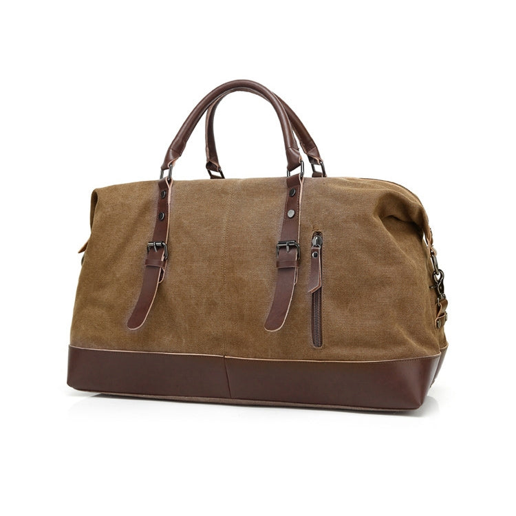 AUGUR 2012 Portable Casual Canvas Travel Handbag Baggage Shoulder Crossby Bag(Coffee) - Handbags by AUGUR | Online Shopping South Africa | PMC Jewellery | Buy Now Pay Later Mobicred