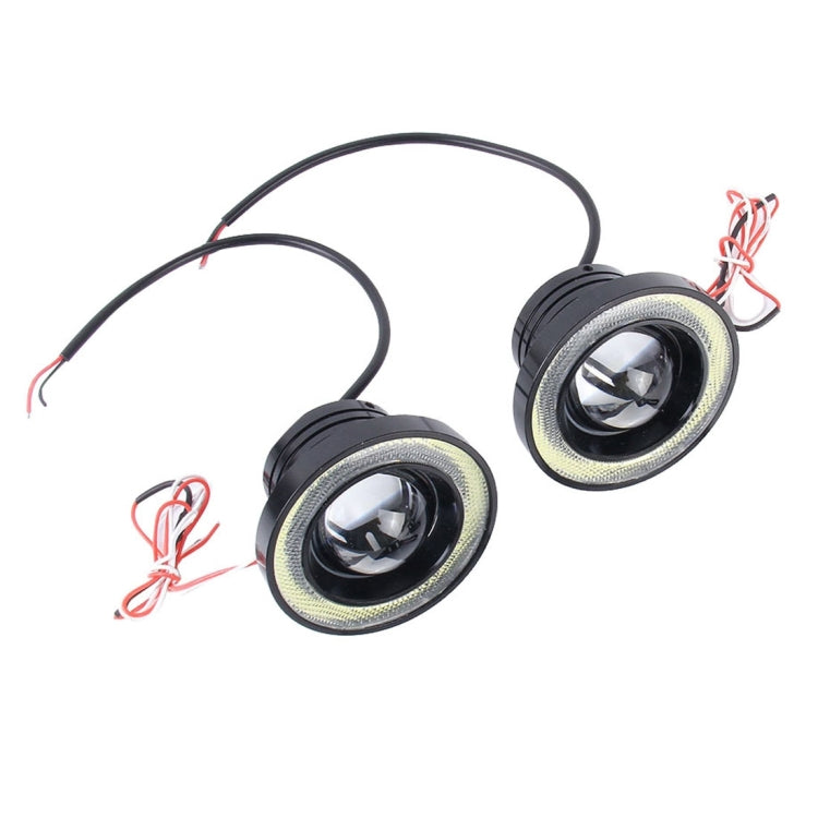 3.5 inch DC 12V 10W 900LM 7000K Car Angel Eyes Fog Lamp Foglight(White Light + White Light) - Fog / Driving Lights by PMC Jewellery | Online Shopping South Africa | PMC Jewellery | Buy Now Pay Later Mobicred