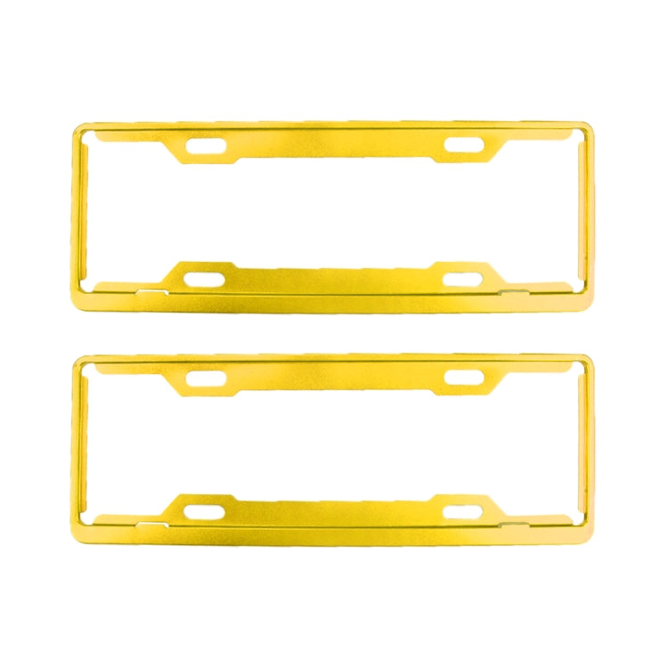 2 PCS Car License Plate Frames Car Styling License Plate Frame Aluminum Alloy Universal License Plate Holder Car Accessories(Yellow) - License Plate Covers & Frames by PMC Jewellery | Online Shopping South Africa | PMC Jewellery | Buy Now Pay Later Mobicred