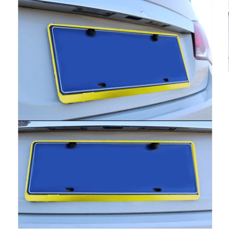 2 PCS Car License Plate Frames Car Styling License Plate Frame Aluminum Alloy Universal License Plate Holder Car Accessories(Yellow) - License Plate Covers & Frames by PMC Jewellery | Online Shopping South Africa | PMC Jewellery | Buy Now Pay Later Mobicred