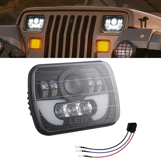 7 Inch 35W 4000LM 6000K + Amber Car Truck Square LED Headlights Work Lights Spotlight - Work Lights by PMC Jewellery | Online Shopping South Africa | PMC Jewellery | Buy Now Pay Later Mobicred