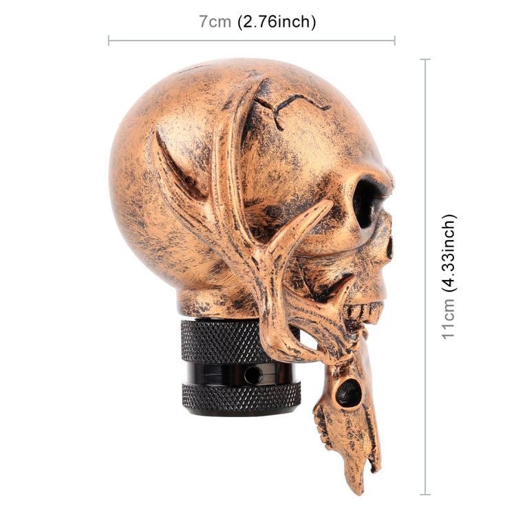 Universal Vehicle Car Creative Skull Double Heads Shaped Shifter Cover Manual Automatic Gear Shift Knob (Bronze) - Shift Knob by PMC Jewellery | Online Shopping South Africa | PMC Jewellery | Buy Now Pay Later Mobicred