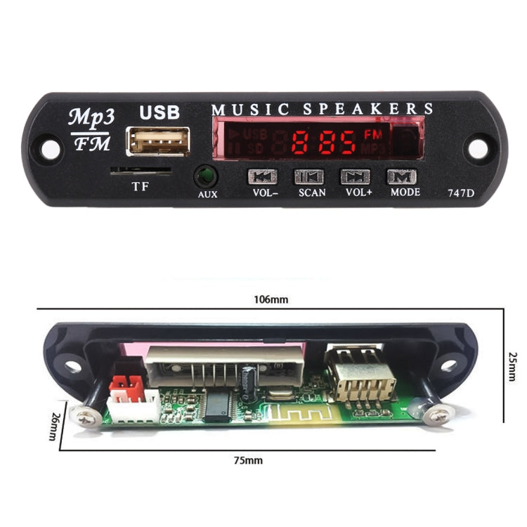 Car 12V Audio MP3 Player Decoder Board FM Radio TF USB 3.5 mm AUX, without Bluetooth and Recording - Car MP3 & MP4 & MP5 by PMC Jewellery | Online Shopping South Africa | PMC Jewellery | Buy Now Pay Later Mobicred