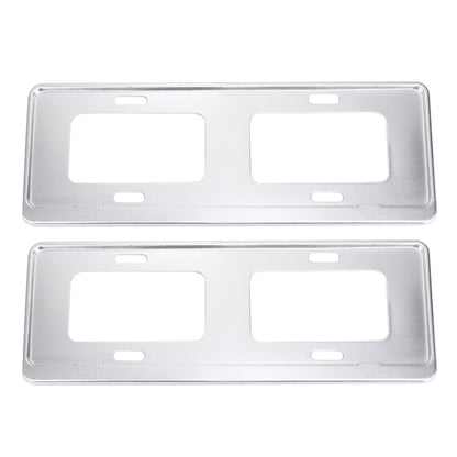 2 PCS Car License Plate Magnesium Alloy Bracket Frame Holder Stand Mount(Silver) - License Plate Covers & Frames by PMC Jewellery | Online Shopping South Africa | PMC Jewellery | Buy Now Pay Later Mobicred