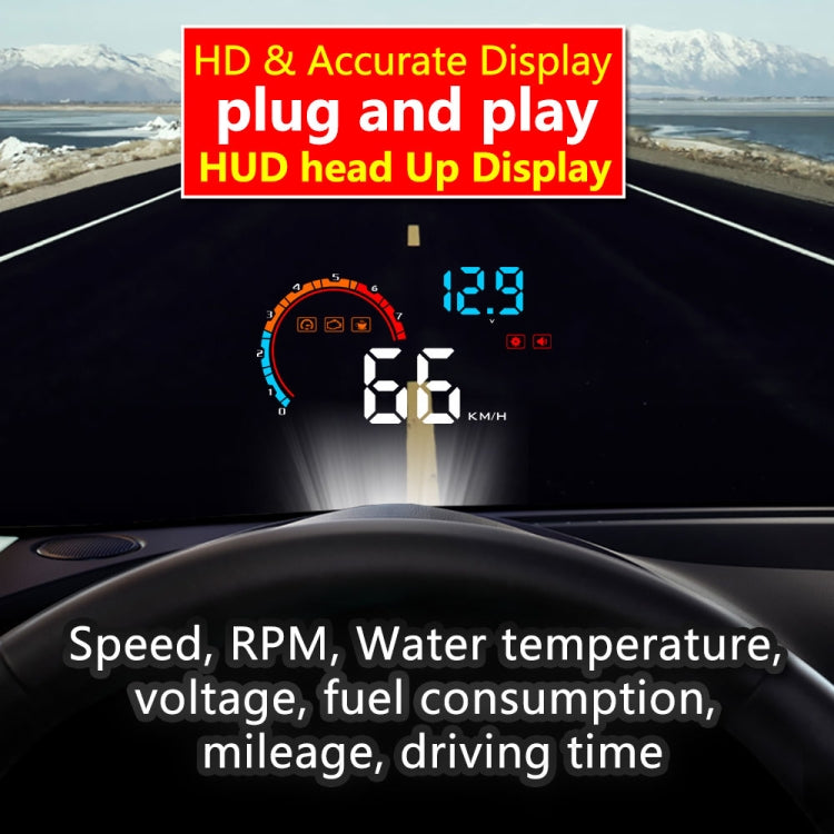 D2500 OBD2+GPS 4 inch Vehicle-mounted Head Up Display Security System, Support Car Speed / Engine Revolving Speed Display / Water Temperature / Battery Voltage / Running Speed & Direction & Distance - Head Up Display System by PMC Jewellery | Online Shopping South Africa | PMC Jewellery | Buy Now Pay Later Mobicred