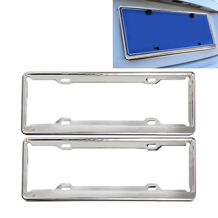 2 PCS  Stainless Steel License Plate Frame Car License Plate Frame Holder - License Plate Covers & Frames by PMC Jewellery | Online Shopping South Africa | PMC Jewellery | Buy Now Pay Later Mobicred