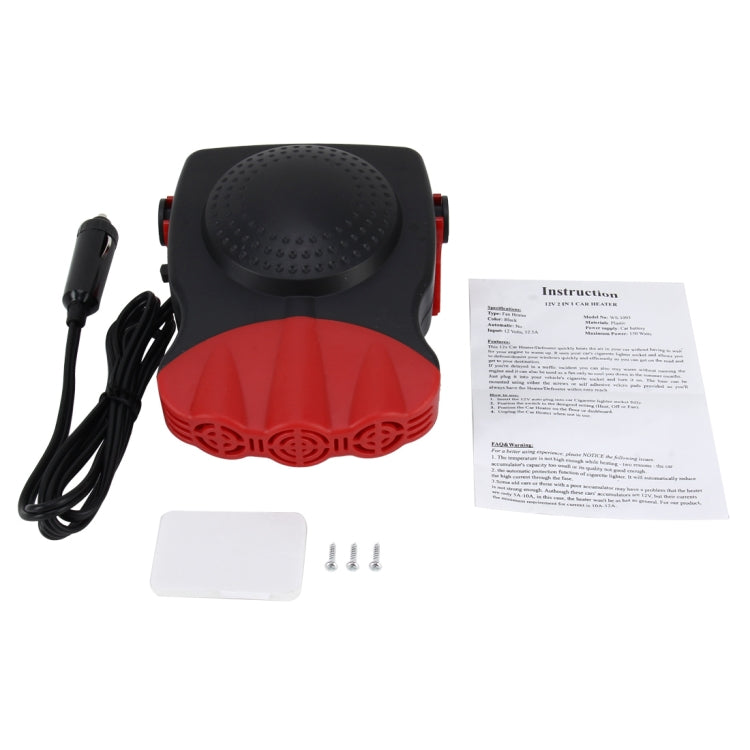 DC 12V 150W Cold and Warm Dual Use Three Outlet Car Auto Electronic Heater Fan Windshield Defroster Demister(Red) - Heating & Fans by PMC Jewellery | Online Shopping South Africa | PMC Jewellery | Buy Now Pay Later Mobicred