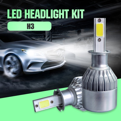 2pcs H3 18W 1800LM 6000K Waterproof IP68 Car Auto LED Headlight with 2 COB LED Lamps, DC 9-36V(White Light) - LED Headlamps by PMC Jewellery | Online Shopping South Africa | PMC Jewellery | Buy Now Pay Later Mobicred