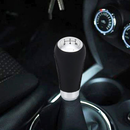 Universal Car Modified Shifter Black Leather Lever Manual 5-Speed Gear Shift Knob - Shift Knob by PMC Jewellery | Online Shopping South Africa | PMC Jewellery | Buy Now Pay Later Mobicred