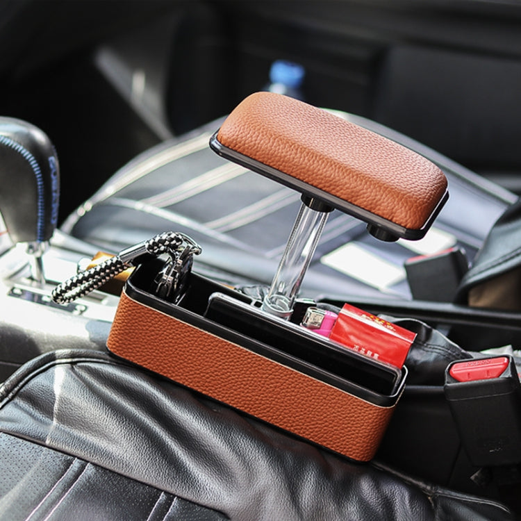 Universal Car Multi-functional Console Side Pocket Seat Gap Side Storage Box with Elbow Support Pad (Brown) - Stowing Tidying by PMC TechLife | Online Shopping South Africa | PMC TechLife | Buy Now Pay Later Mobicred