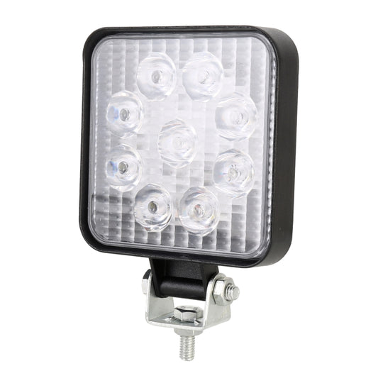 DC 10-30V 27W 2500LM 6000K Waterproof Vehicle Car Boat Marine External Work Lights Emergency Lights 60 Degrees Adjustable Flood Light LED Car Bulbs with 9 Intense Wafer LED Lights(White Light) - Work Lights by PMC Jewellery | Online Shopping South Africa | PMC Jewellery | Buy Now Pay Later Mobicred