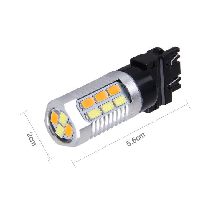 2 PCS T25-3157 6W 22 SMD-5730-LEDs White + Yellow Light Brake Light Turn Light, DC 12V - Brake Lights by PMC Jewellery | Online Shopping South Africa | PMC Jewellery | Buy Now Pay Later Mobicred