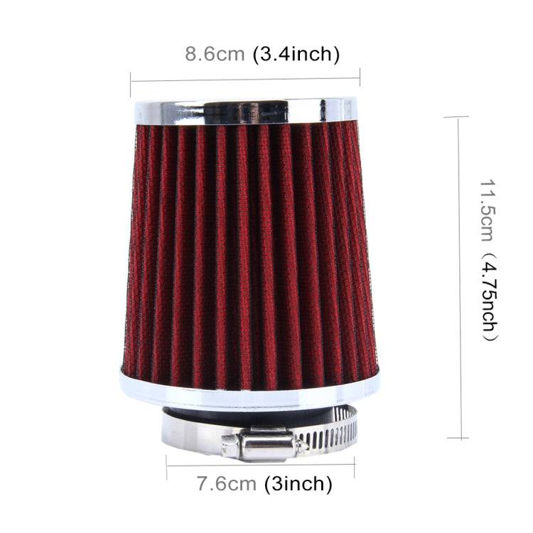 HKS 5cm Universal Mushroom Head Style Air Filter for Car(Red) - Air Intake System by PMC TechLife | Online Shopping South Africa | PMC TechLife | Buy Now Pay Later Mobicred