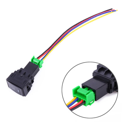 Car Fog Light 5 Pin On-Off Button Switch with Cable for Nissan Sylphy(Green Light) - Car Switches by PMC Jewellery | Online Shopping South Africa | PMC Jewellery