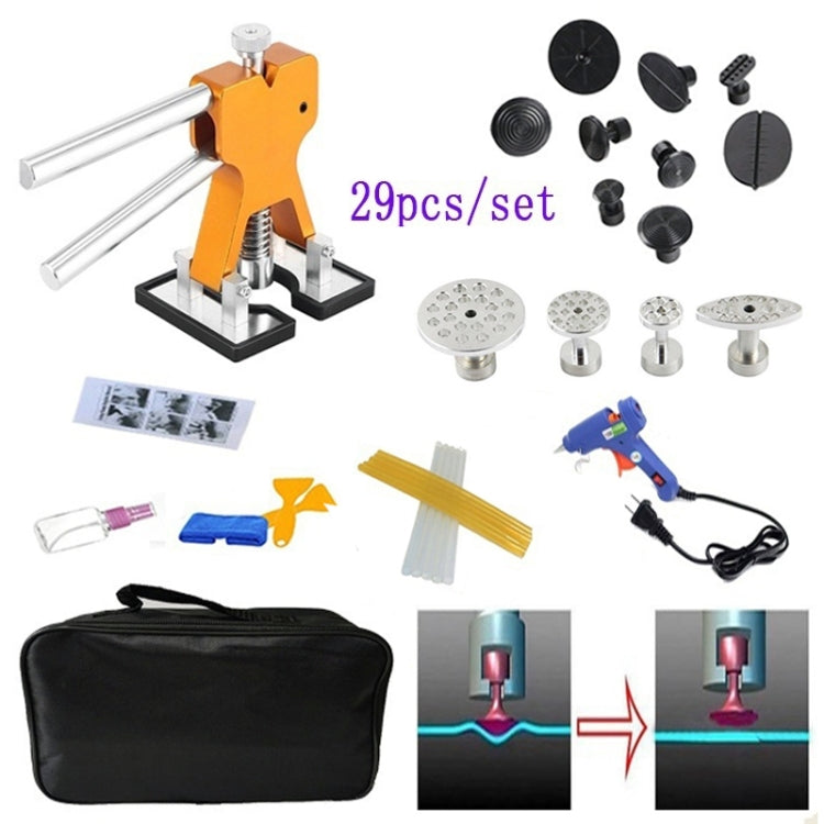 29 in 1 Auto Car Dent Lifter-Glue Puller Aluminium Alloy Tab Bodywork Repair Tools Kit, with 20W Glue Gun, US Plug or EU Plug - Hand Tool Sets by PMC Jewellery | Online Shopping South Africa | PMC Jewellery | Buy Now Pay Later Mobicred