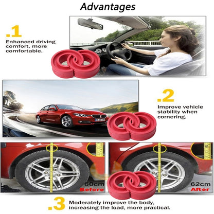 2pcs Car Auto F Type Shock Absorber Spring Bumper Power Cushion Buffer, Spring Spacing: 12mm, Spring Thickness: 15mm, Spring Diameter: 120mm(Red) - Power Cushion by PMC Jewellery | Online Shopping South Africa | PMC Jewellery