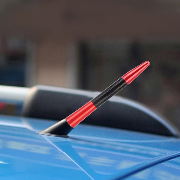 Short Aluminum Carbon Vehicle Car AM/FM Radio Antenna(Red) - Aerials by PMC Jewellery | Online Shopping South Africa | PMC Jewellery