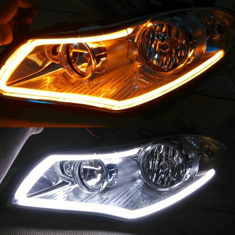 2 PCS 60cm DC12V 5W Ultra-thin Car Auto Double Colors Turn Lights / Running Lights (Turn Lights: Yellow Light; Running Lights: White Light) - Running Lights by PMC Jewellery | Online Shopping South Africa | PMC Jewellery | Buy Now Pay Later Mobicred