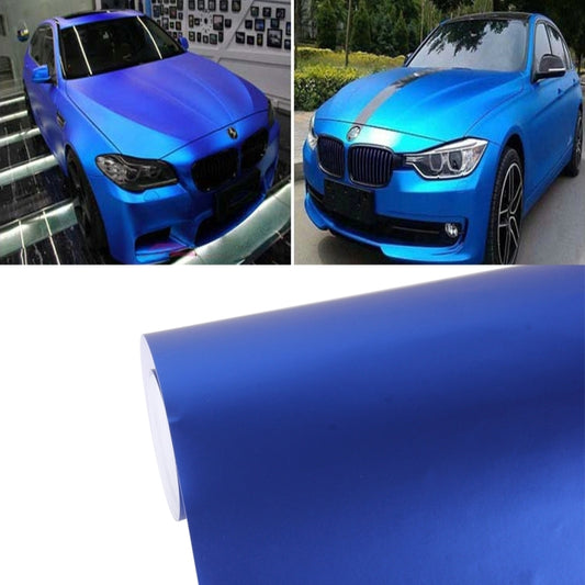 1.52m × 0.5m Ice Blue Metallic Matte Icy Ice Car Decal Wrap Auto Wrapping Vehicle Sticker Motorcycle Sheet Tint Vinyl Air Bubble Free(Dark Blue) - Auto Film by PMC Jewellery | Online Shopping South Africa | PMC Jewellery | Buy Now Pay Later Mobicred