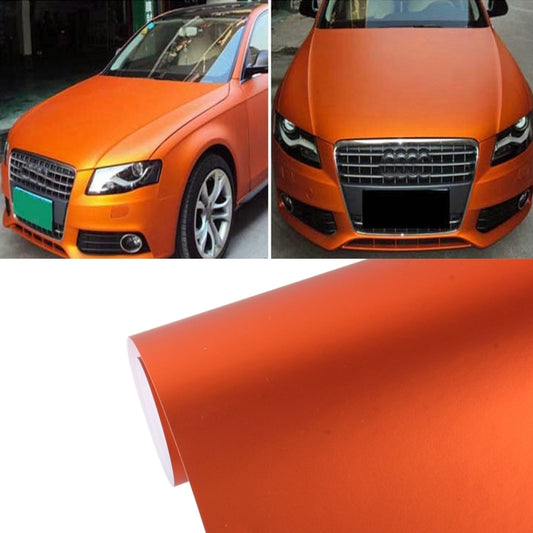 1.52m × 0.5m Ice Blue Metallic Matte Icy Ice Car Decal Wrap Auto Wrapping Vehicle Sticker Motorcycle Sheet Tint Vinyl Air Bubble Free(Orange) - Auto Film by PMC Jewellery | Online Shopping South Africa | PMC Jewellery | Buy Now Pay Later Mobicred