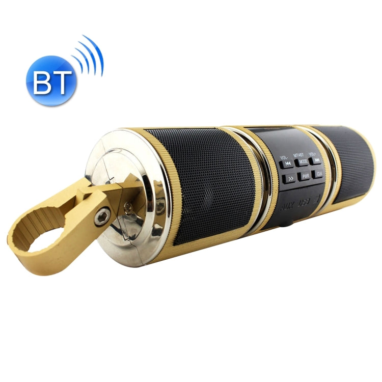 Motorcycle Waterproof Aluminum Shell Bluetooth Handle Stereo Speaker, Support BT/MP3/FM/TF(Gold) - Electrical Instruments by PMC Jewellery | Online Shopping South Africa | PMC Jewellery | Buy Now Pay Later Mobicred