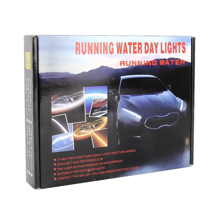 2 PCS 30cm DC12V 4.2W Ultra-thin Car Auto Double Colors Turn Lights / Running Lights, with LED SMD-2835 Lamp Beads (Turn Lights: Yellow Light; Running Lights: RedLight) - Running Lights by PMC Jewellery | Online Shopping South Africa | PMC Jewellery | Buy Now Pay Later Mobicred